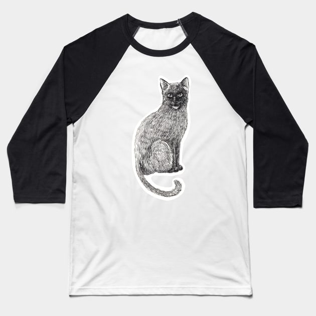 Cat Baseball T-Shirt by katerinamk